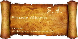 Pittner Alberta névjegykártya